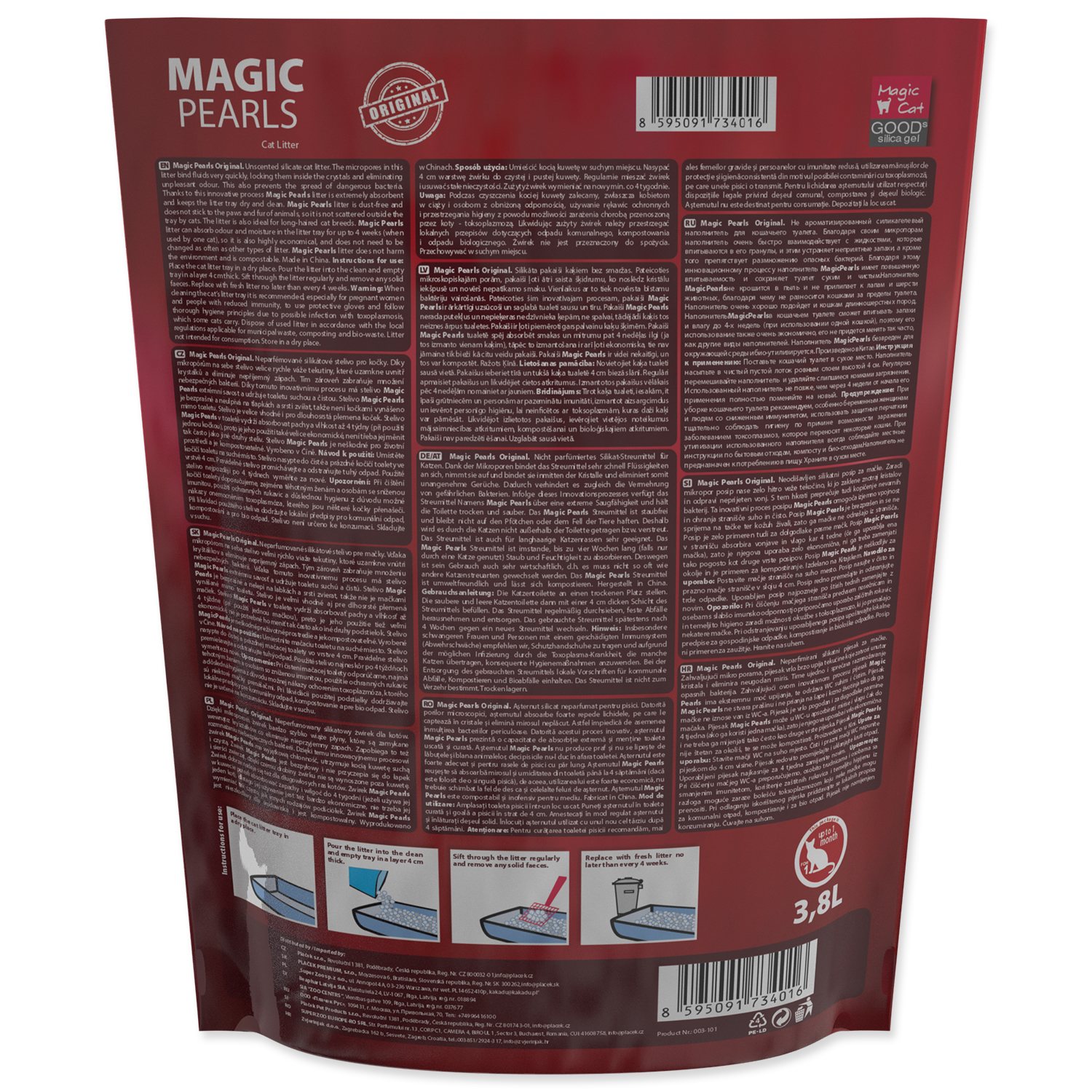Kočkolit Magic Pearls Original 3,8l/1,6kg-KARTON