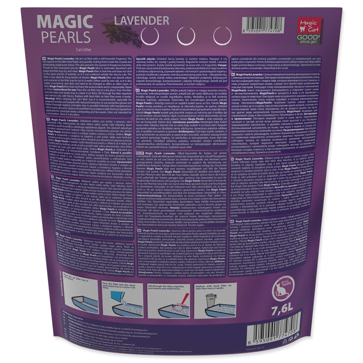 Kočkolit Magic Pearls Lavender 7,6l/3kg-KS