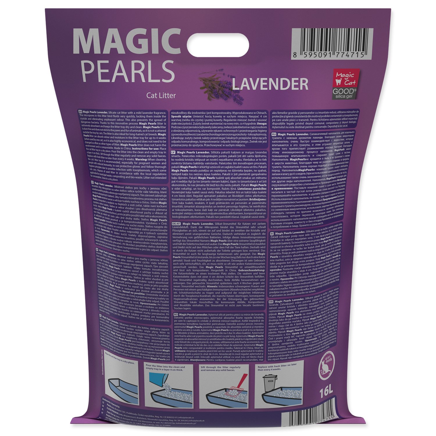 Kočkolit Magic Pearls Lavender 16l/6,3kg-KARTON