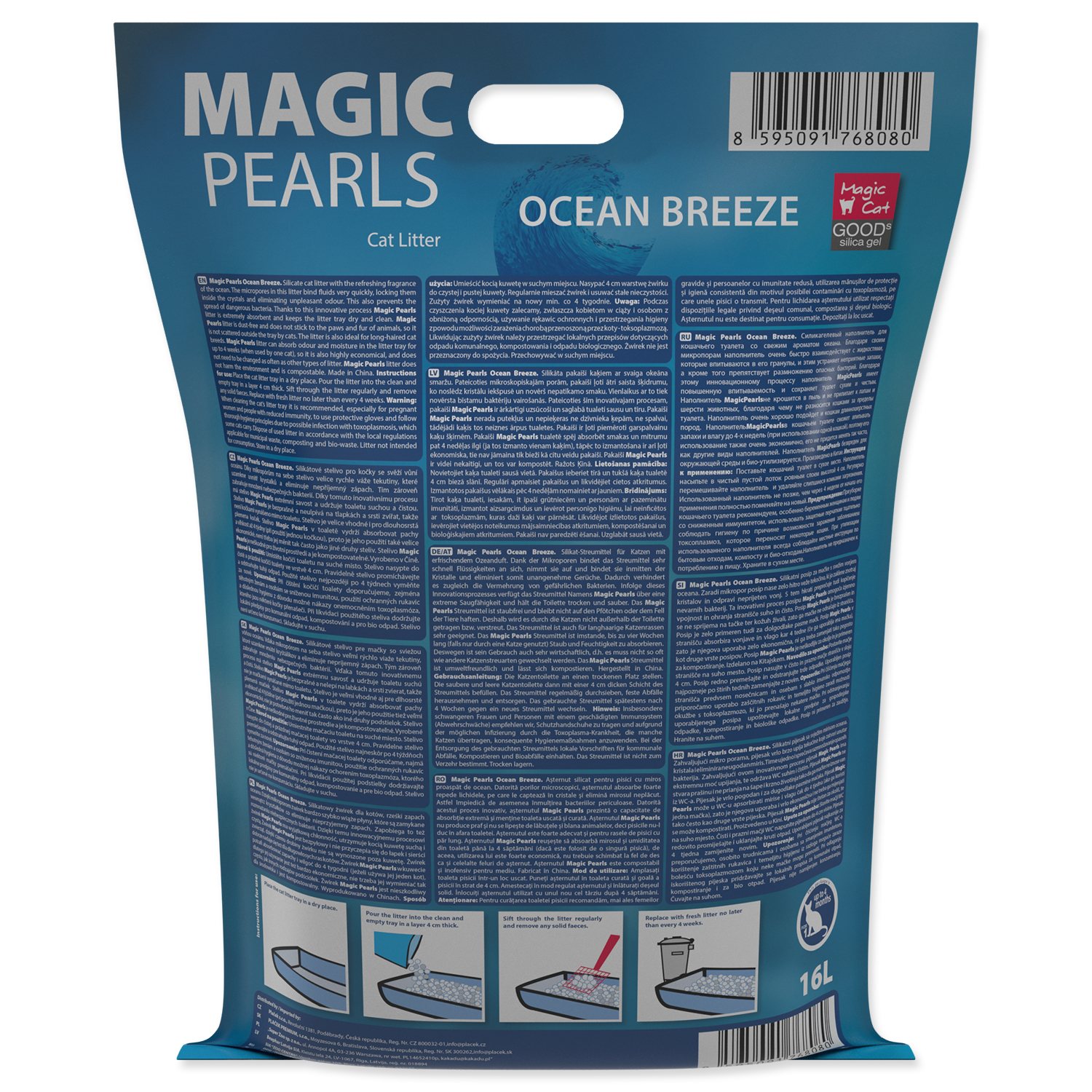 Kočkolit Magic Pearls Ocean Breeze 16l/6,3kg-KARTON