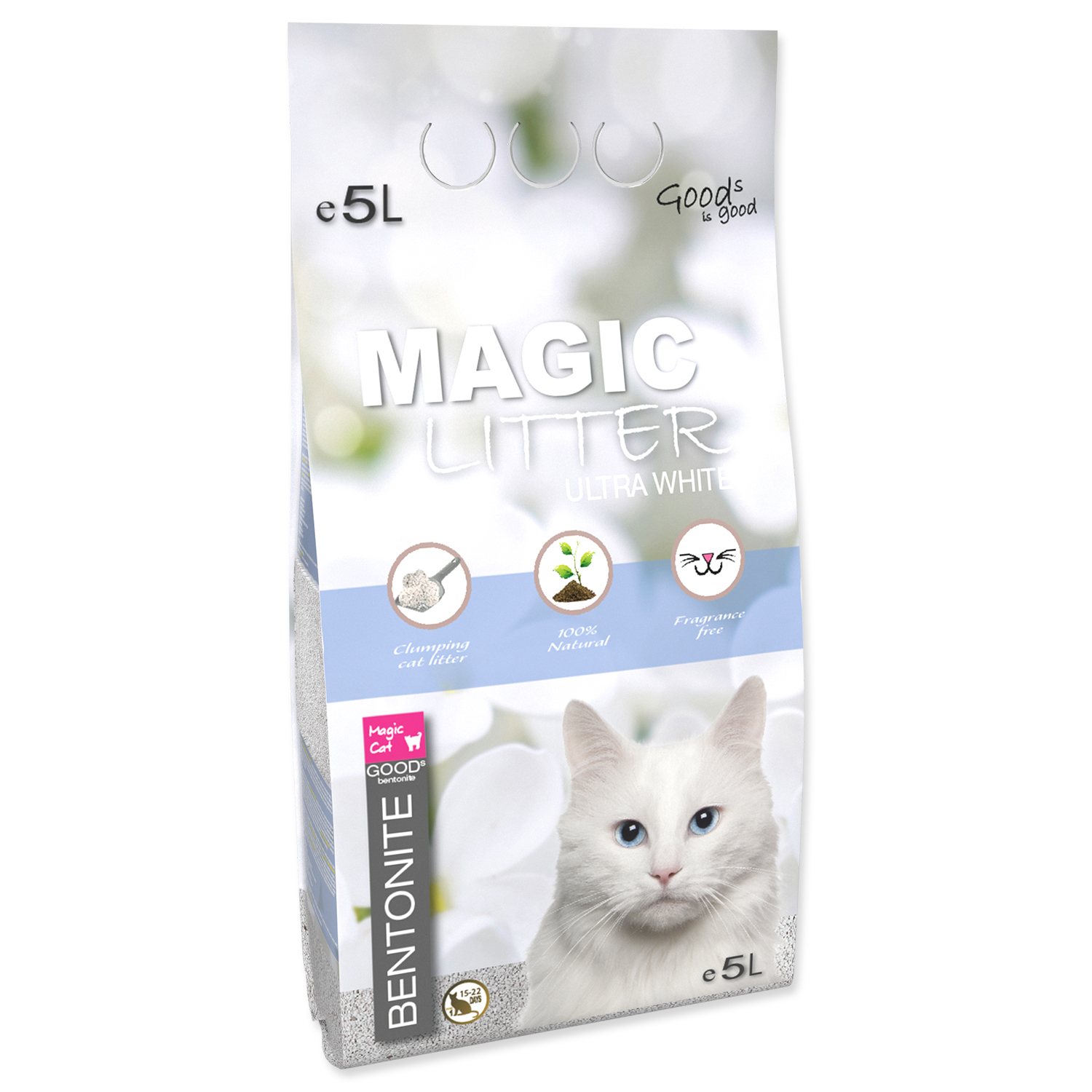 Kočkolit Magic Litter Bentonite Ultra White 5l/4,4kg-KS