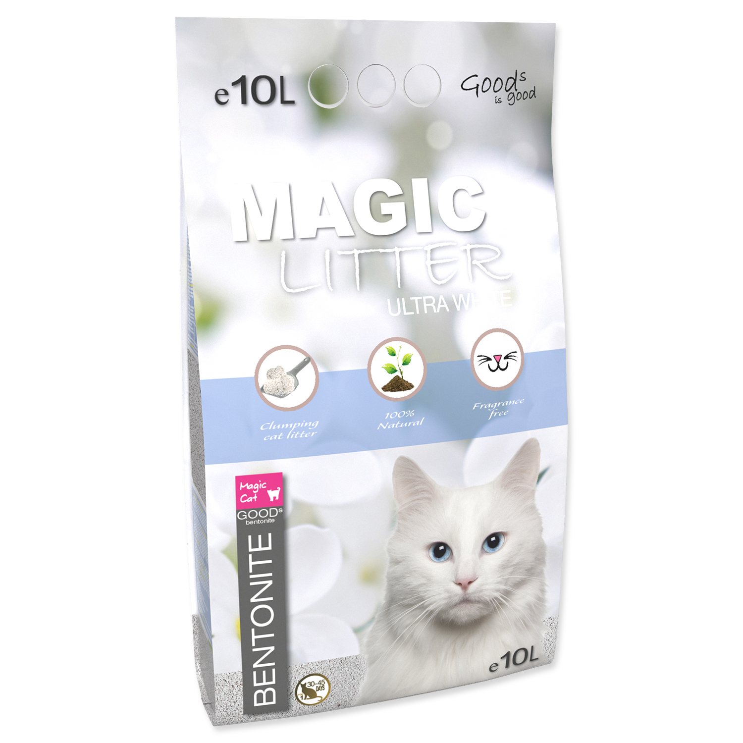 Kočkolit Magic Litter Bentonite Ultra White 10L/9kg-KS