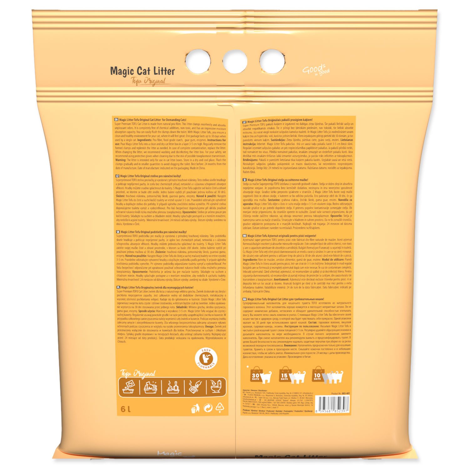 Kočkolit Magic Litter Tofu Original 2,7kg/ 6l-KS