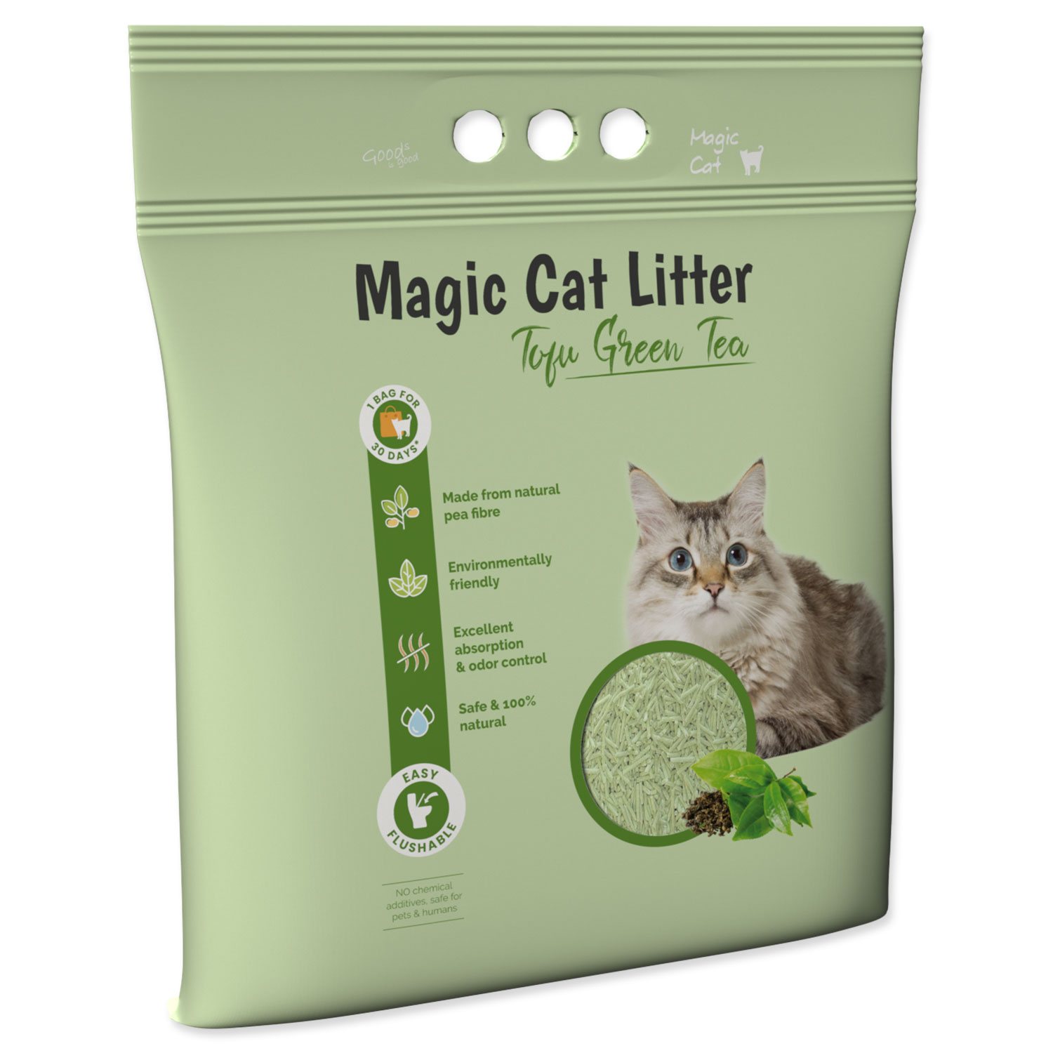Kočkolit Magic Litter Tofu zelený čaj 2,7kg/ 6l-KS