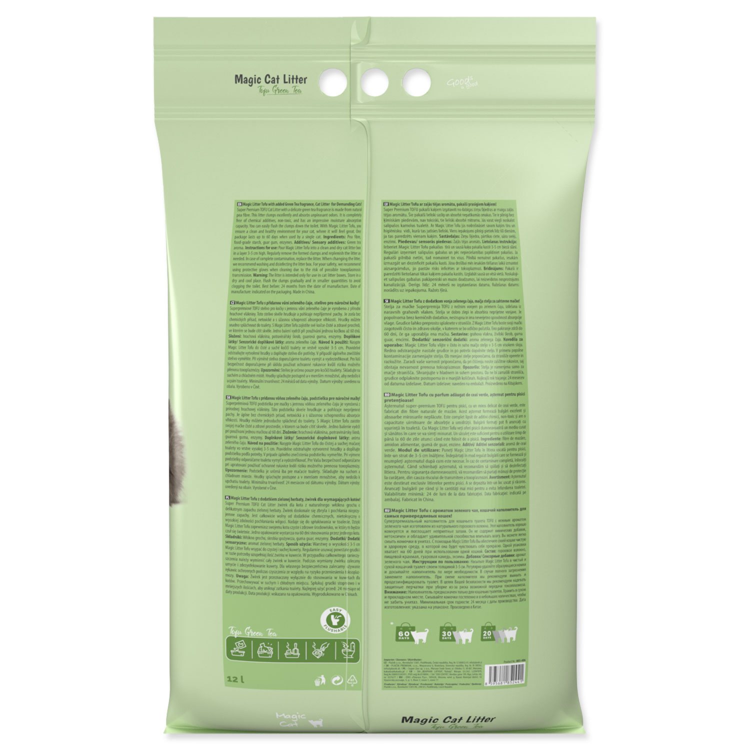 Stelivo Magic Litter Tofu zelený čaj ,5,4kg/12l-KS