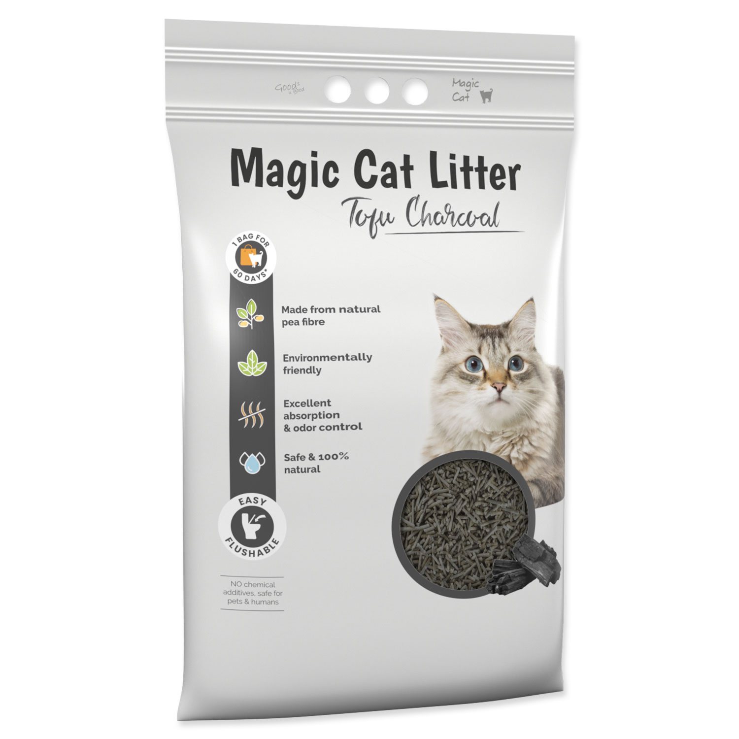 Stelivo Magic Litter Tofu dřevěné úhlí 5,4kg/12l-KS