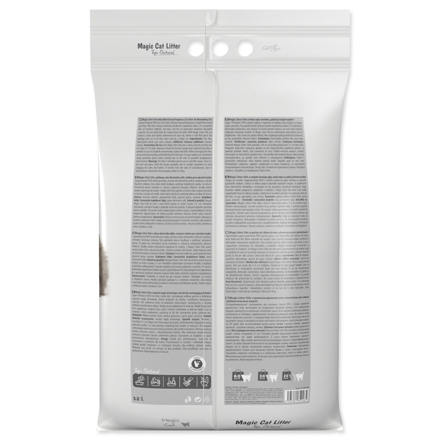 Stelivo Magic Litter Tofu dřevěné úhlí 5,4kg/12l-KS