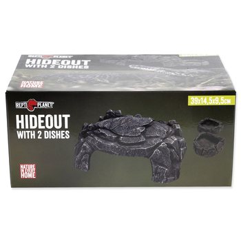 Úkryt Repti Planet Jeskyně s dvěma miskami 39x14,5x9,5cm-KS