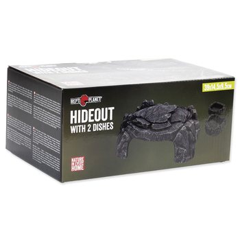 Úkryt Repti Planet Jeskyně s dvěma miskami 39x14,5x9,5cm-KS