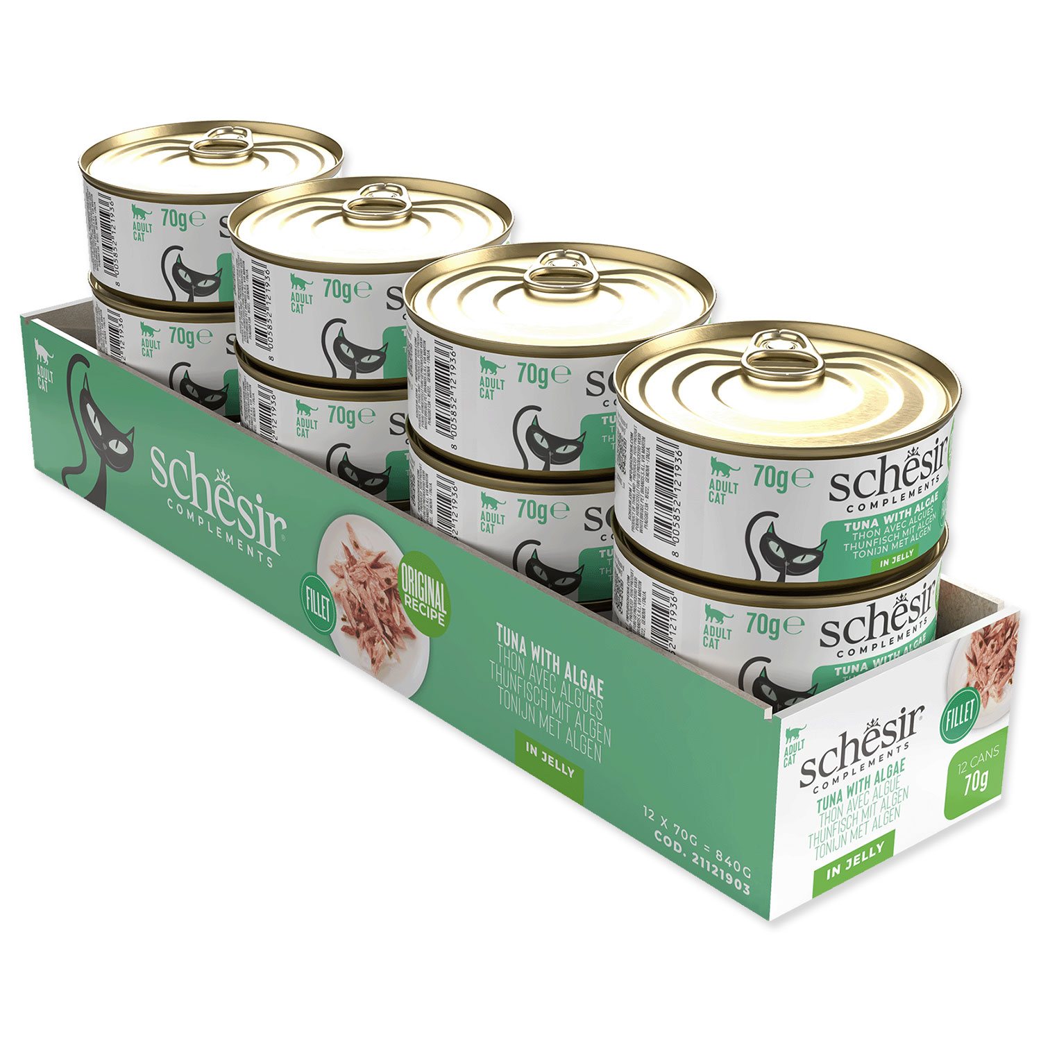 Konzerva SCHESIR tuňák a mořská řasa v želé 70g-KS