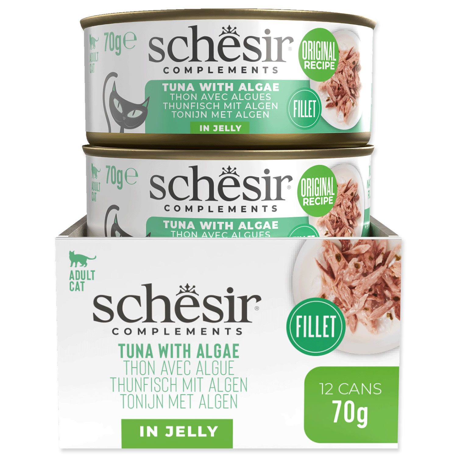 Konzerva SCHESIR tuňák a mořská řasa v želé 70g-KS