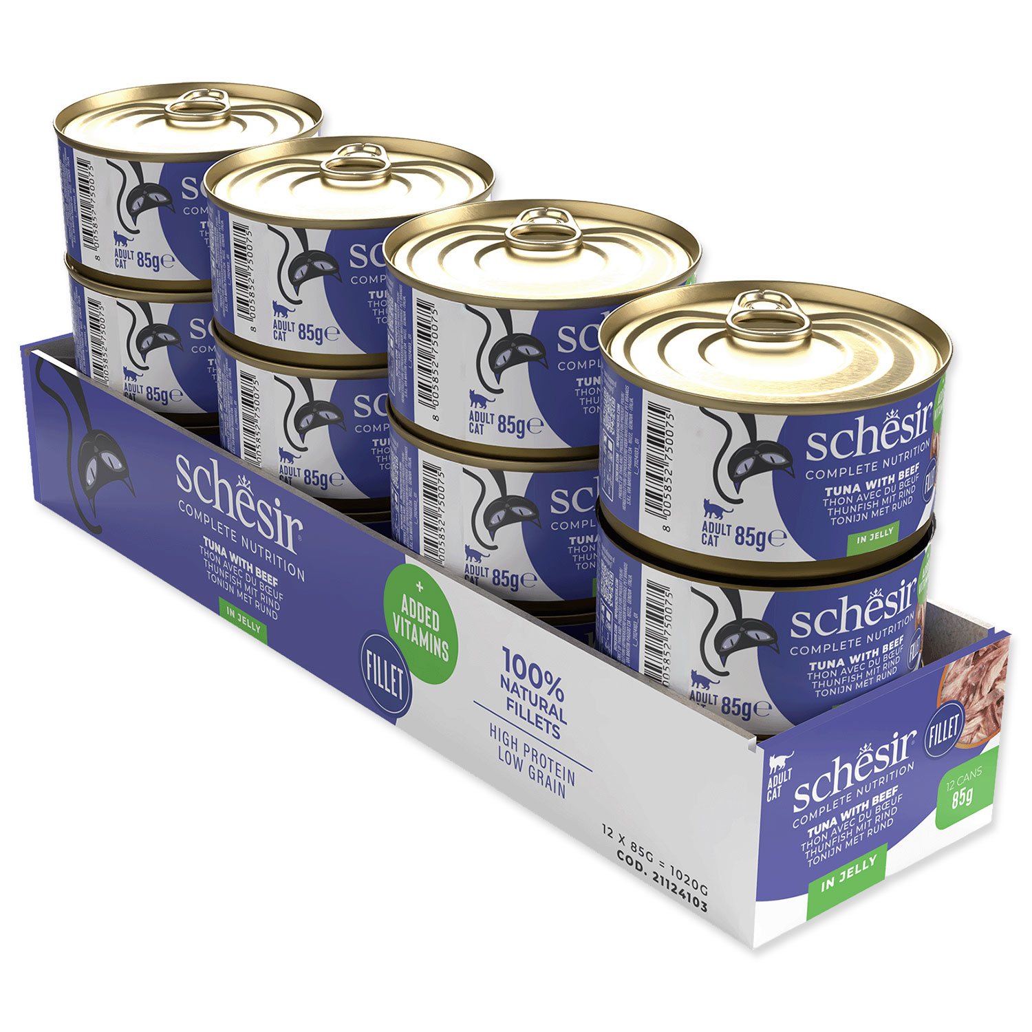 Konzerva SCHESIR tuňák+hovězí+rýže v želé 85g-KS