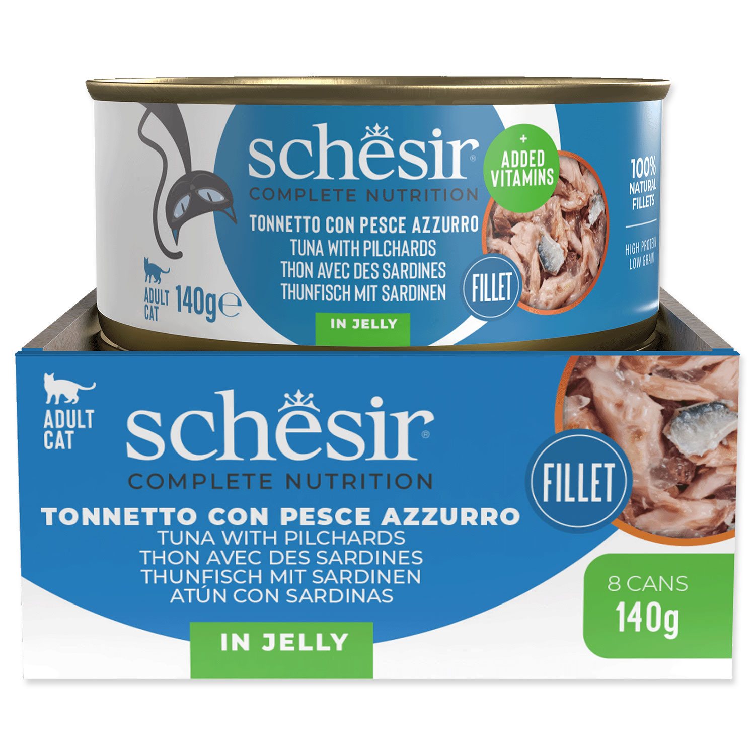 Konzerva SCHESIR tuňák a sardinky v želé 140g-KS