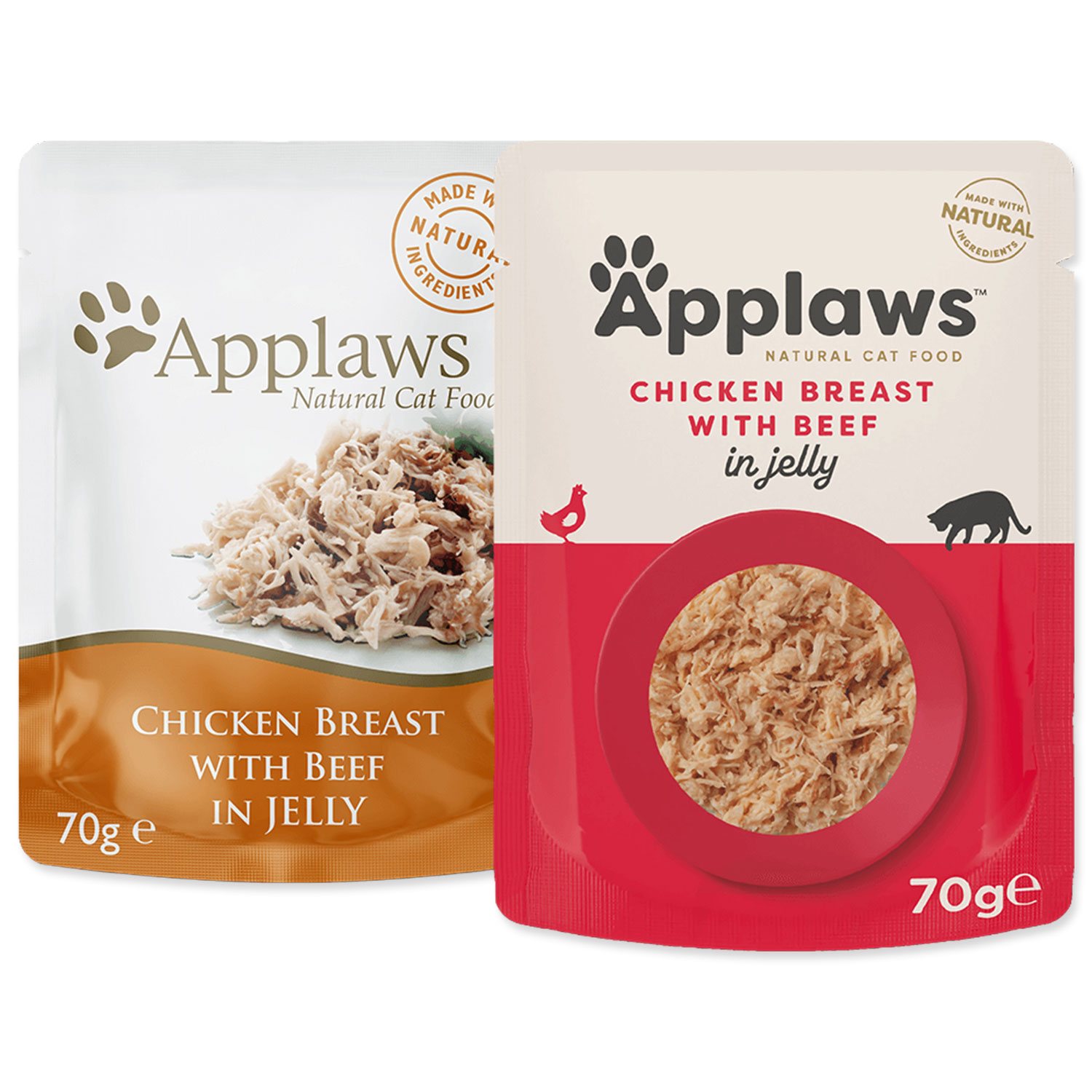 Kapsička Applaws Cat kuře s hovězím v želé 70g-KARTON
