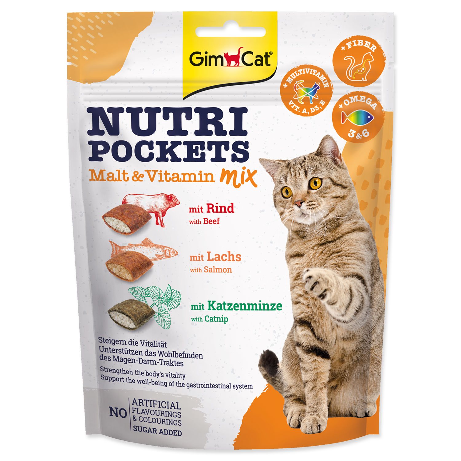 Pochoutka GimCat Nutri Pockets Malt & Vitamin Mix 150g-KS
