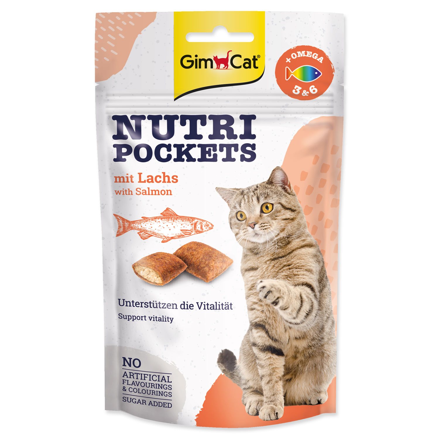 Pochoutka GimCat Nutri Pockets s lososem 60g-KS