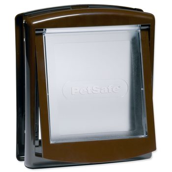 Dvířka PetSafe plastová s transparentním flapem hnědá, výřez 18,5x15,8cm-KS