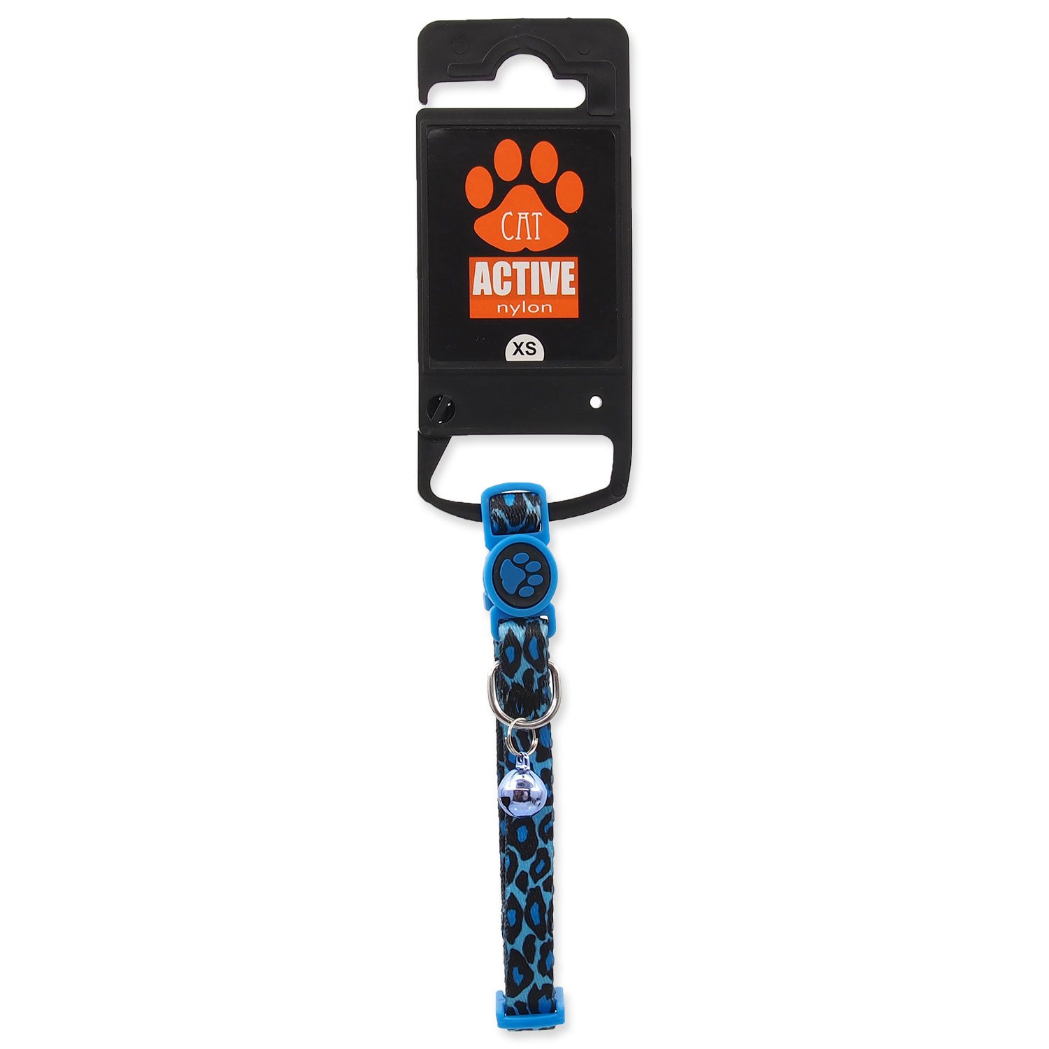 Obojek Active Cat nylon XS leopard modrý 1x19-31cm-KS