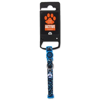 Obojek Active Cat nylon XS leopard modrý 1x19-31cm-KS