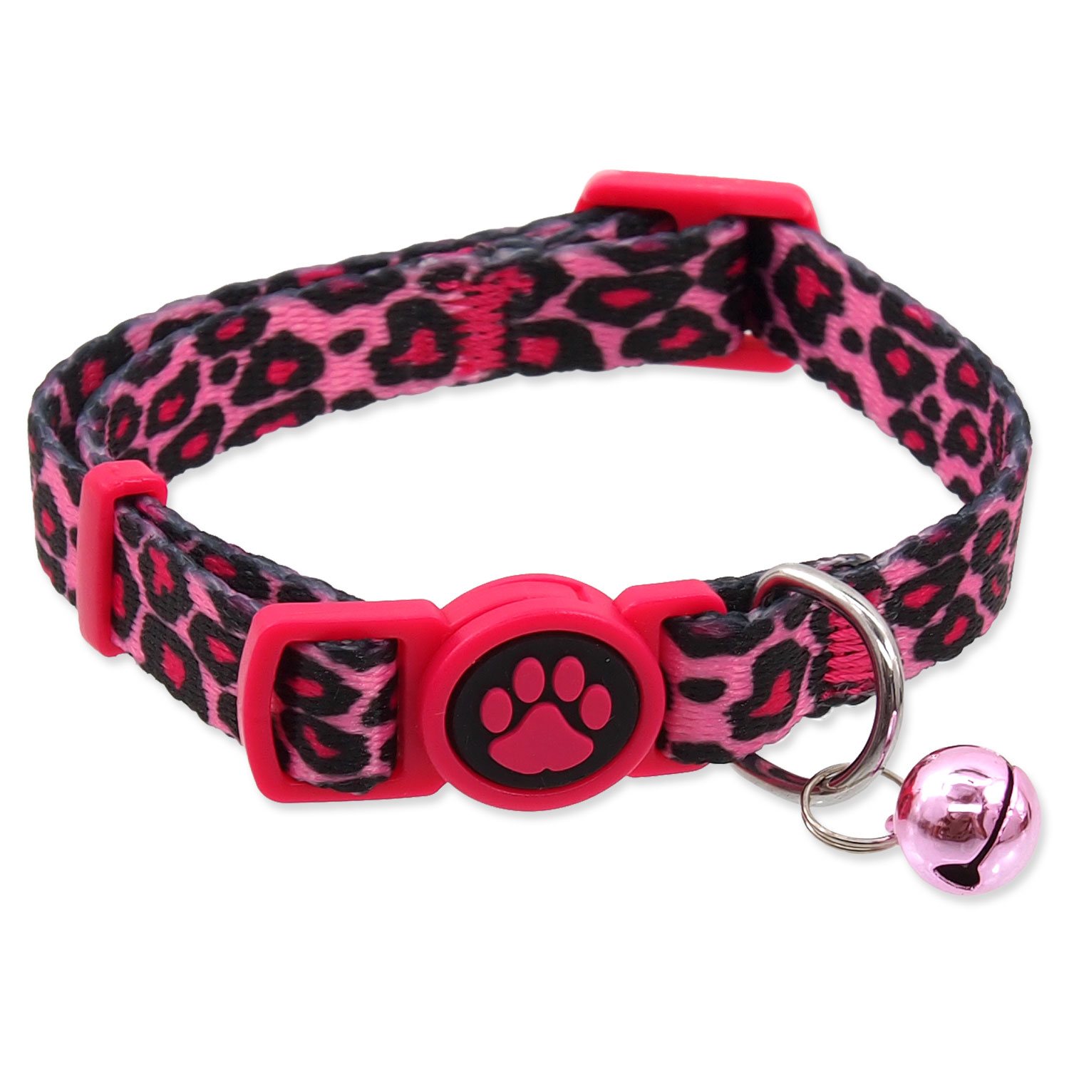 Obojek Active Cat nylon XS leopard růžový 1x19-31cm-KS