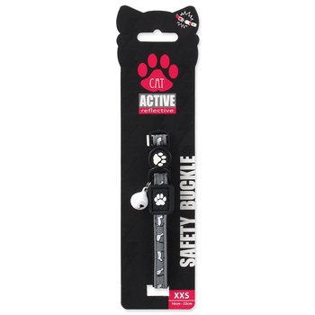 Obojek Active Cat Reflective XXS černý 1x16-22cm-KS