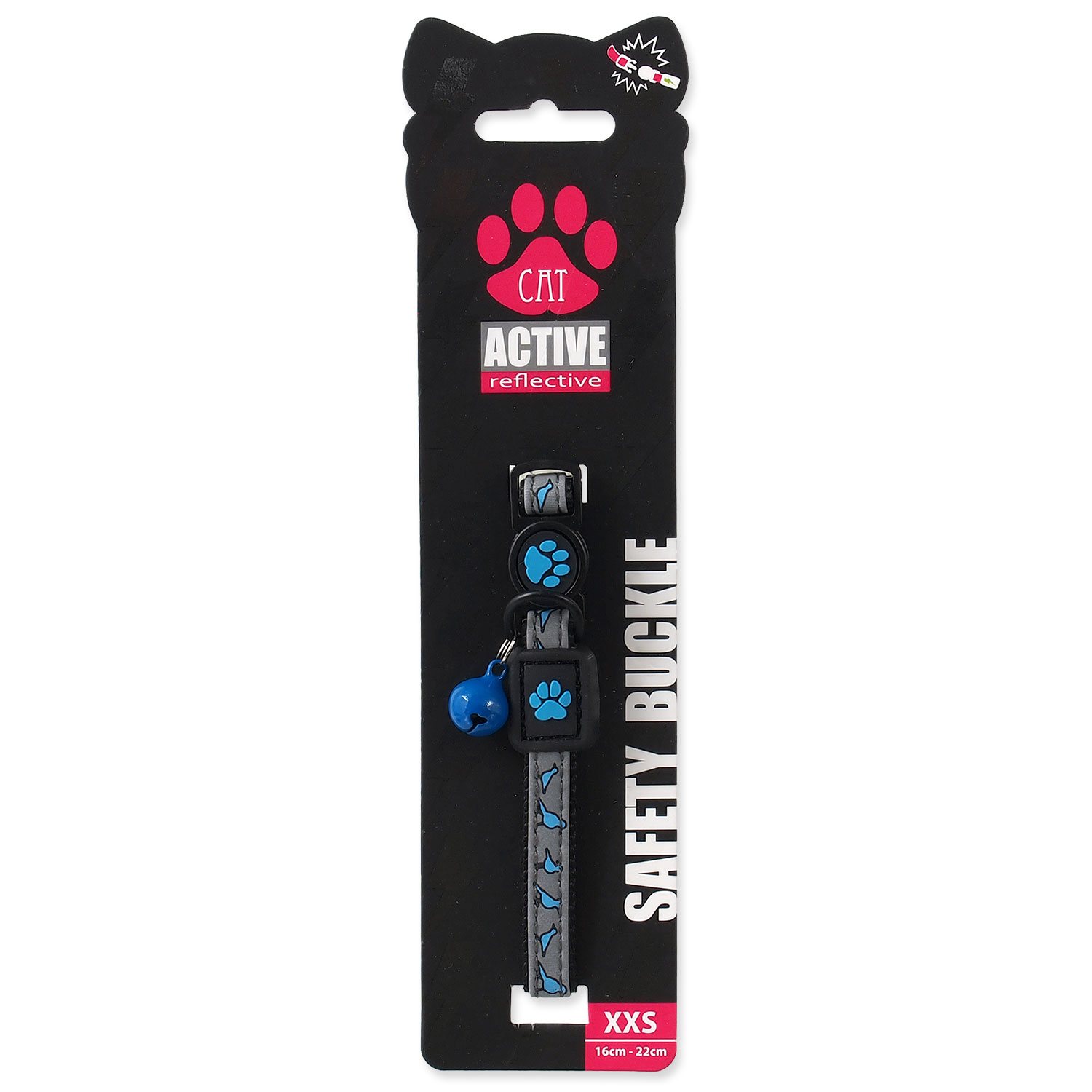 Obojek Active Cat Reflective XXS modrý 1x16-22cm-KS