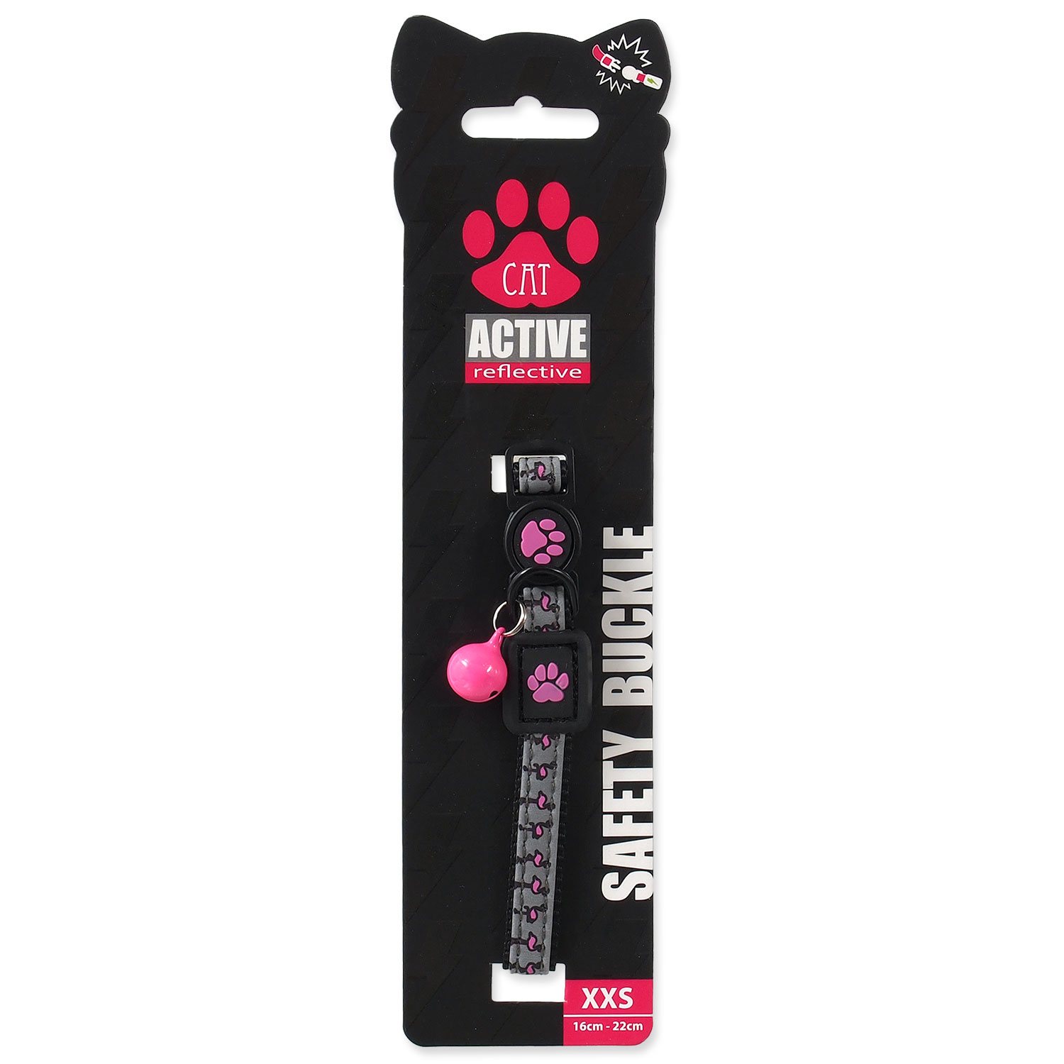 Obojek Active Cat Reflective XXS růžový 1x16-22cm-KS