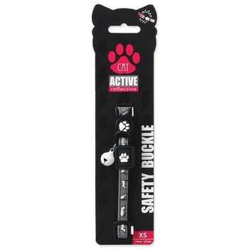 Obojek Active Cat Reflective XS černý 1x19-31cm-KS