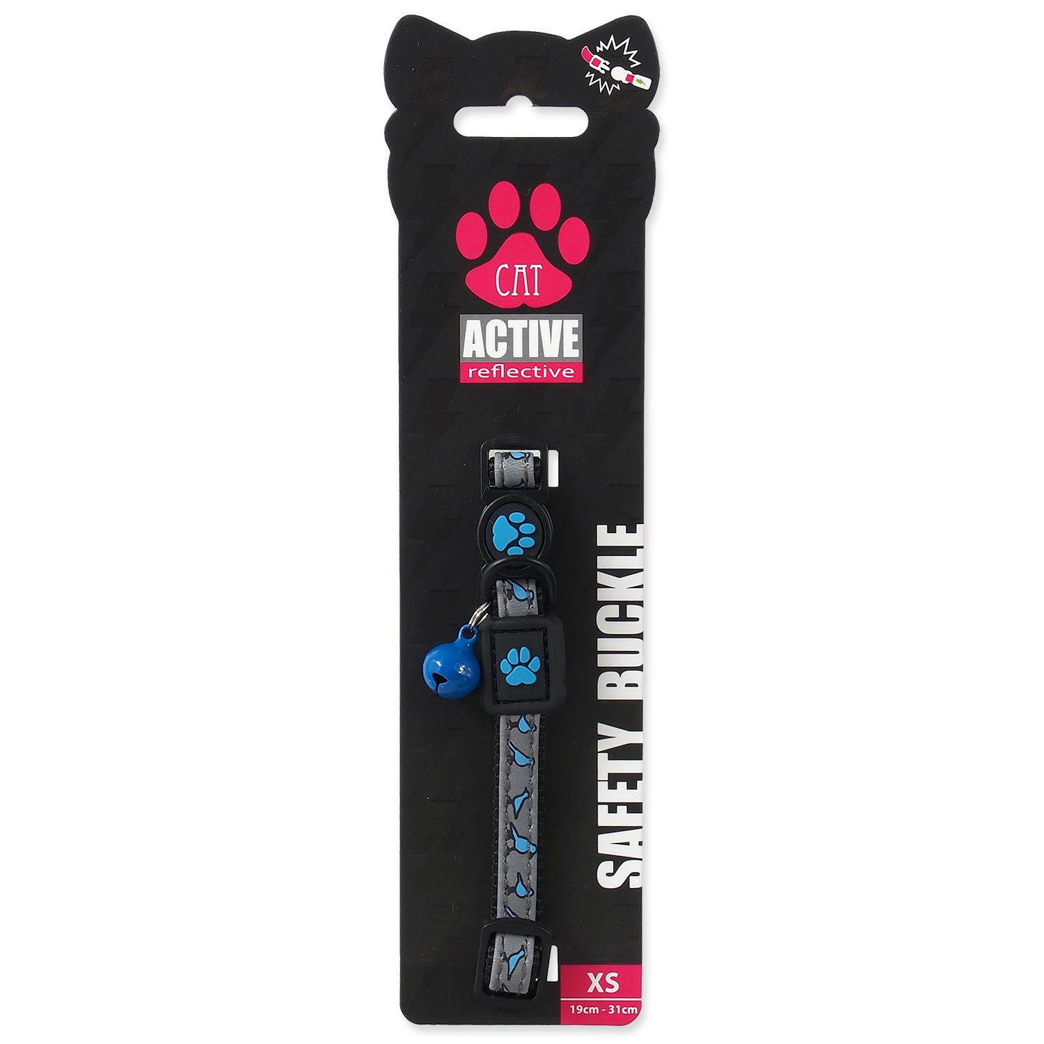 Obojek Active Cat Reflective XS modrý 1x19-31cm-KS