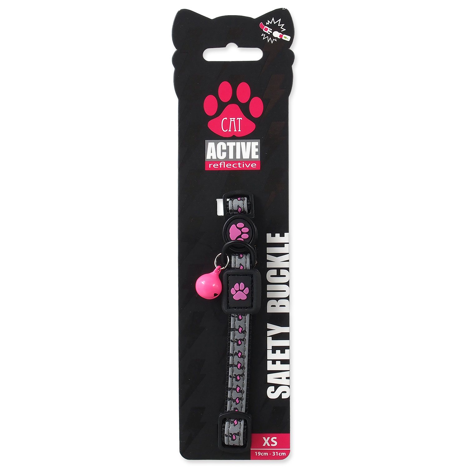 Obojek Active Cat Reflective XS růžový 1x19-31cm-KS