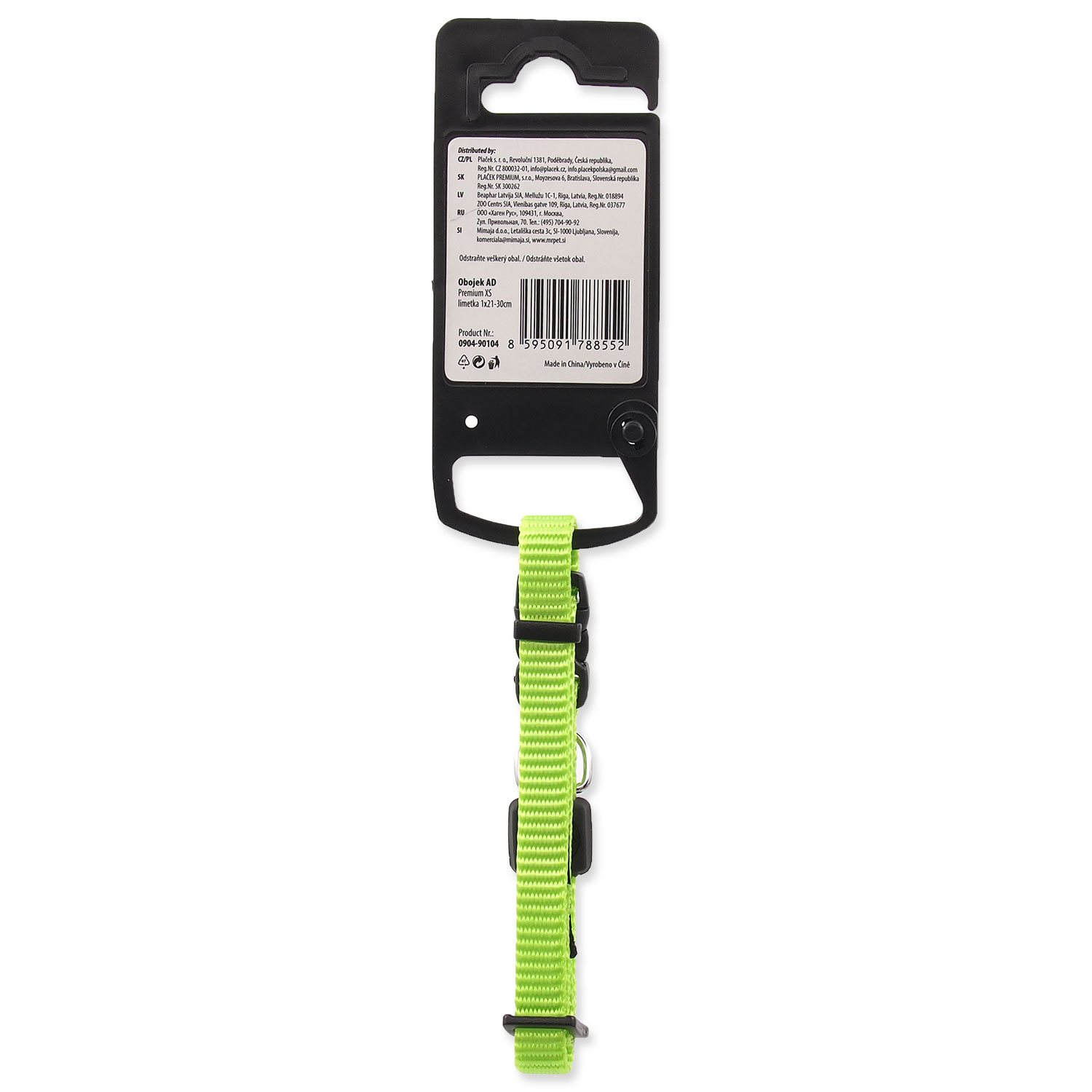 Obojek Active Dog Premium XS limetka 1x21-30cm-KS