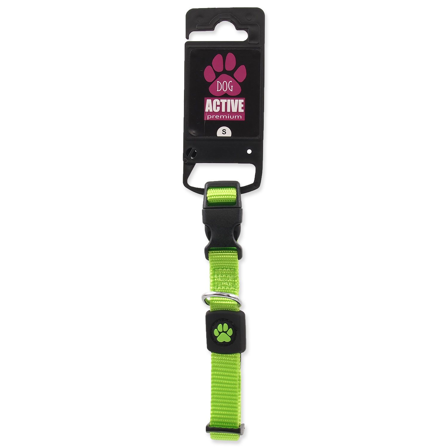 Obojek Active Dog Premium S limetka 1,5x27-37cm-KS