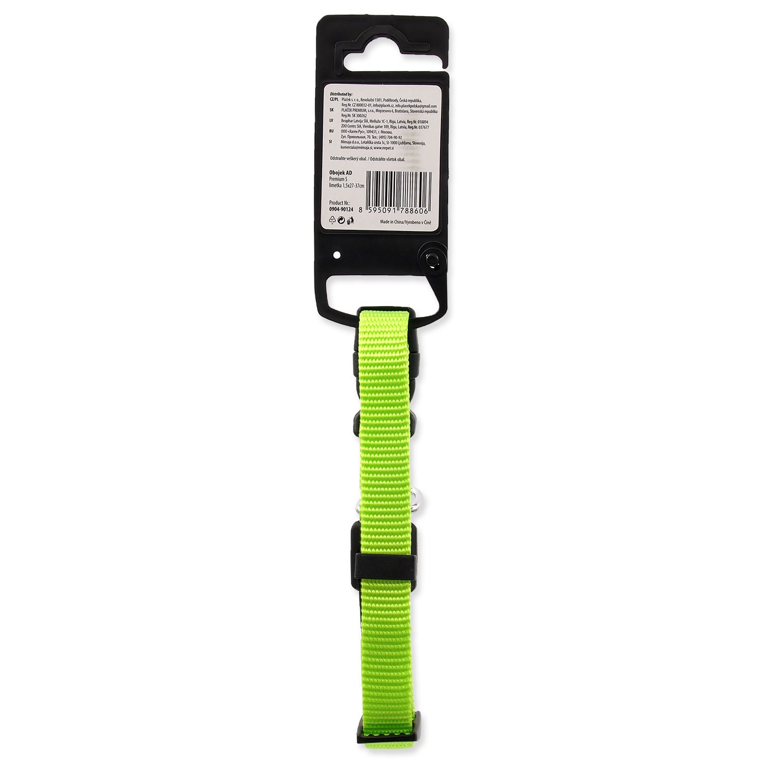 Obojek Active Dog Premium S limetka 1,5x27-37cm-KS