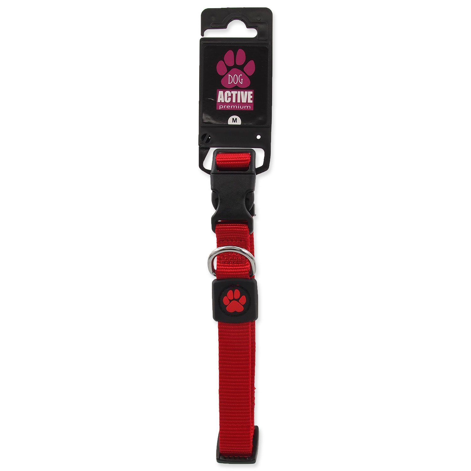 Obojek Active Dog Premium M červený 2x34-49cm-KS