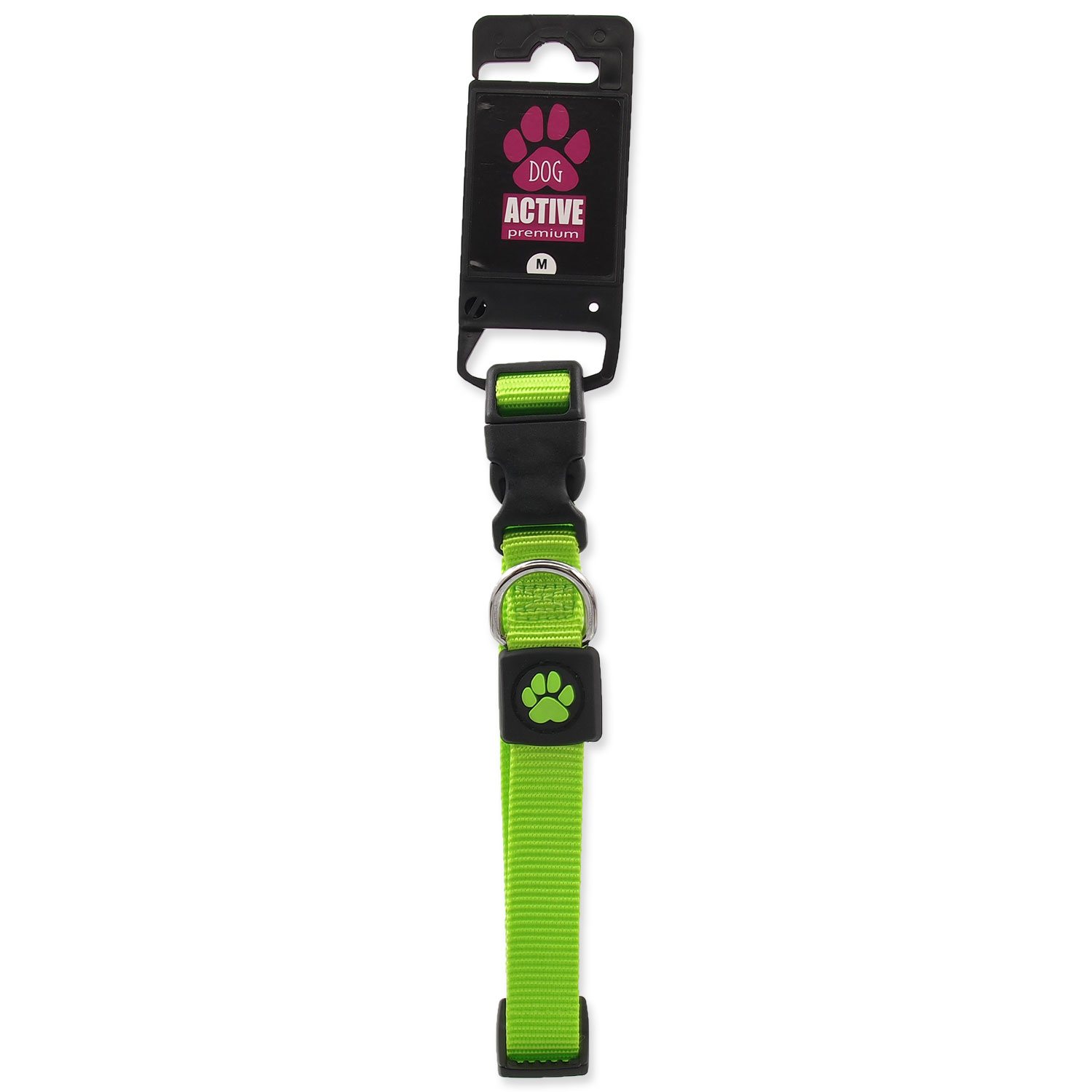 Obojek Active Dog Premium M limetka 2x34-49cm-KS