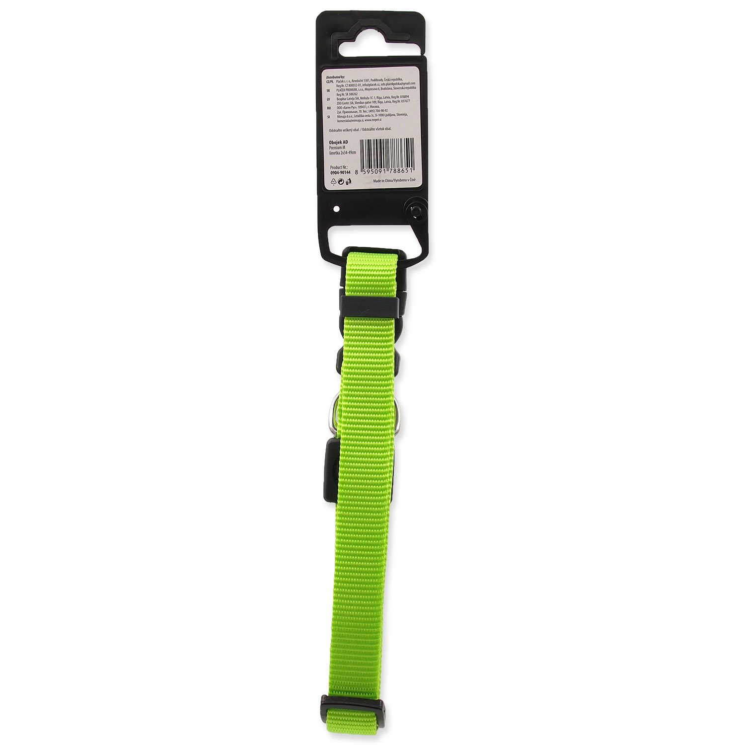 Obojek Active Dog Premium M limetka 2x34-49cm-KS