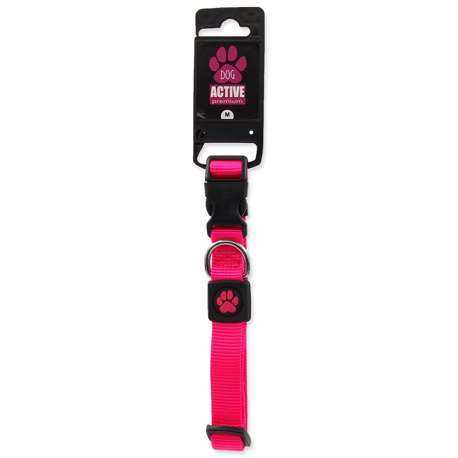 Obojek Active Dog Premium M růžový 2x34-49cm-KS