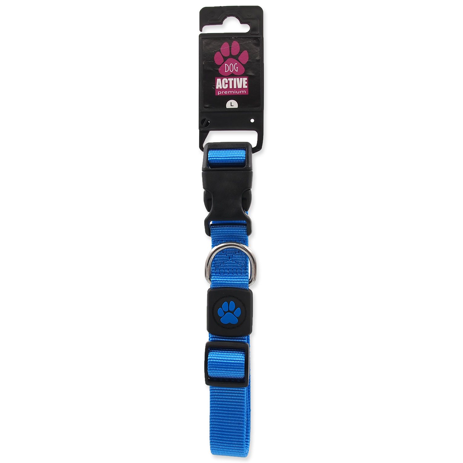 Obojek Active Dog Premium L modrý 2,5x45-68cm-KS