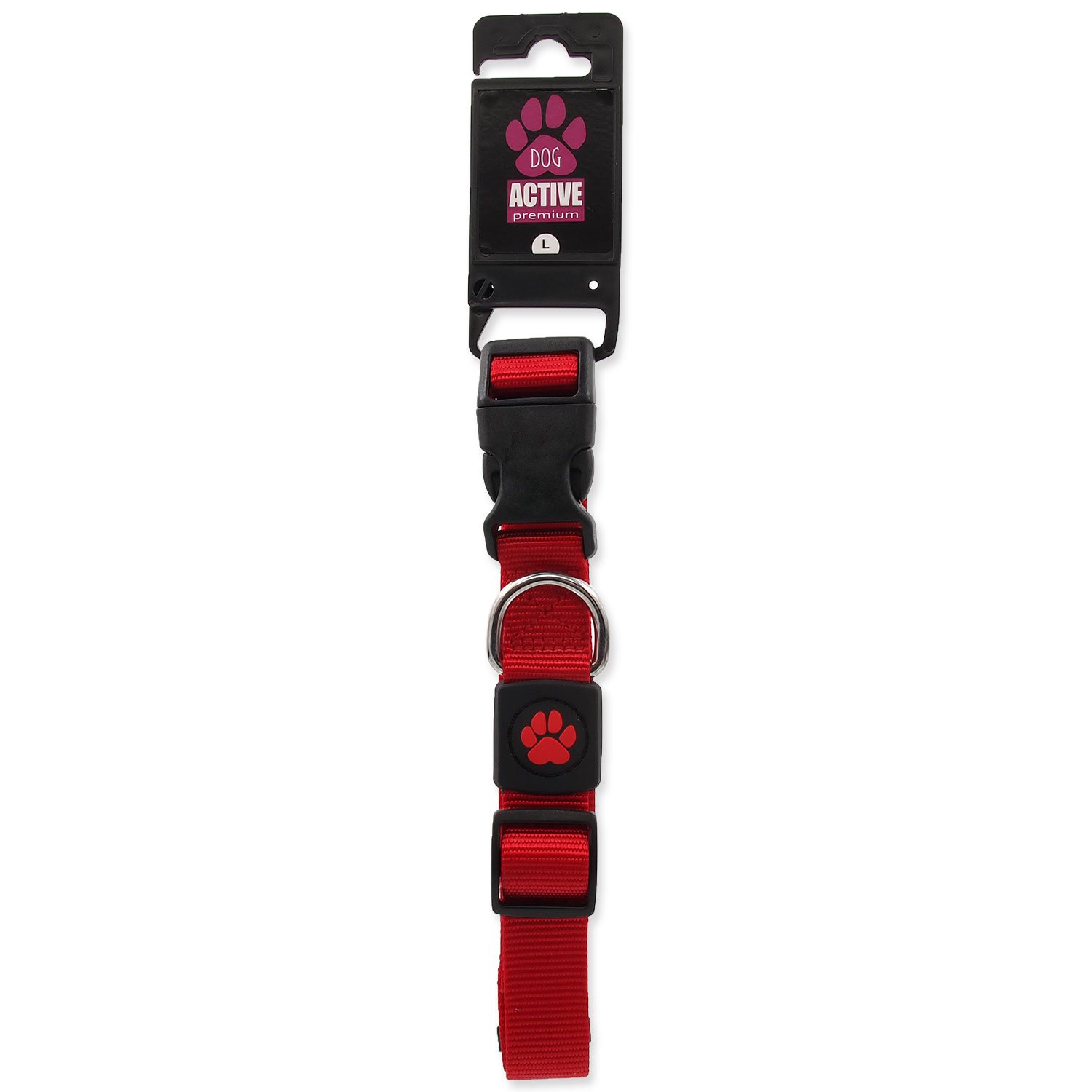 Obojek Active Dog Premium L červený 2,5x45-68cm-KS