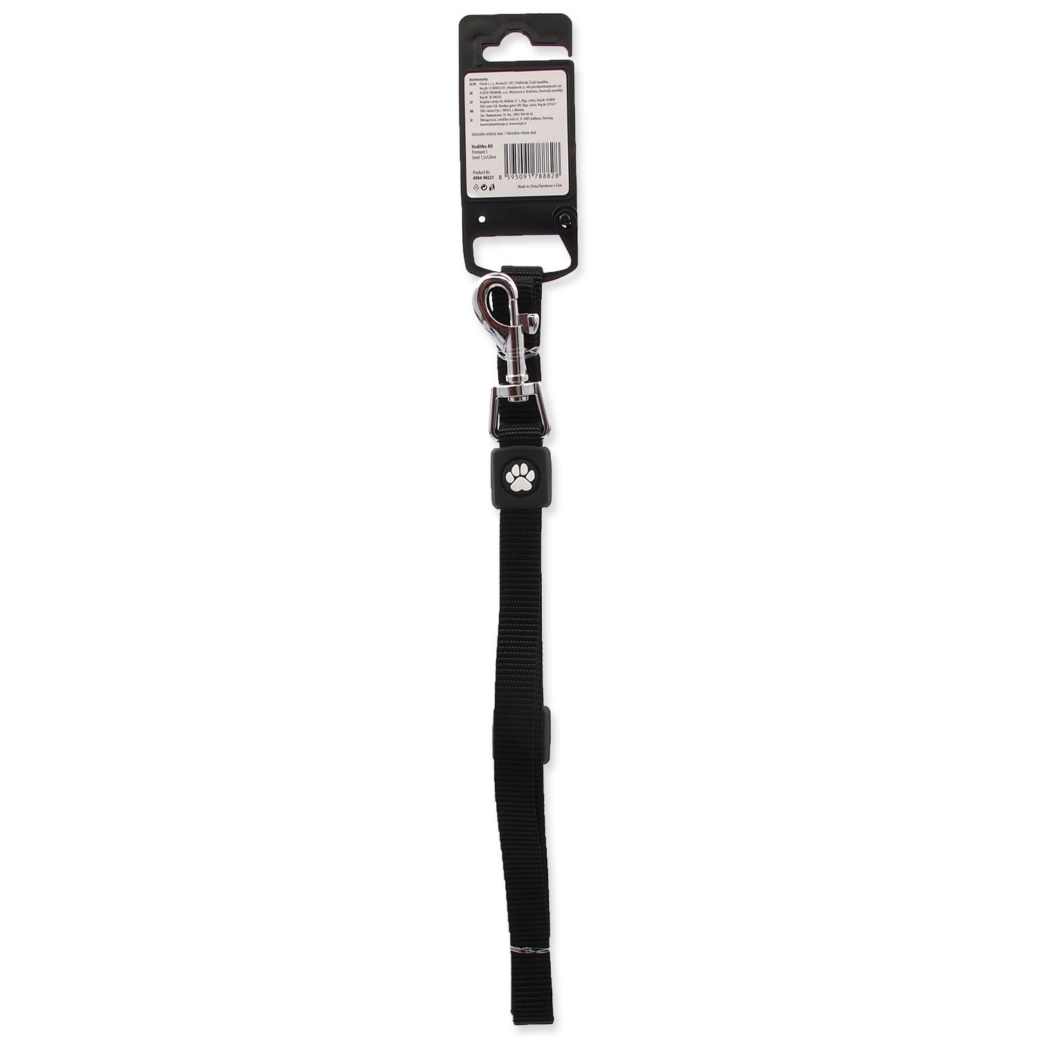 Vodítko Active Dog Premium S černé 1,5x120cm-KS