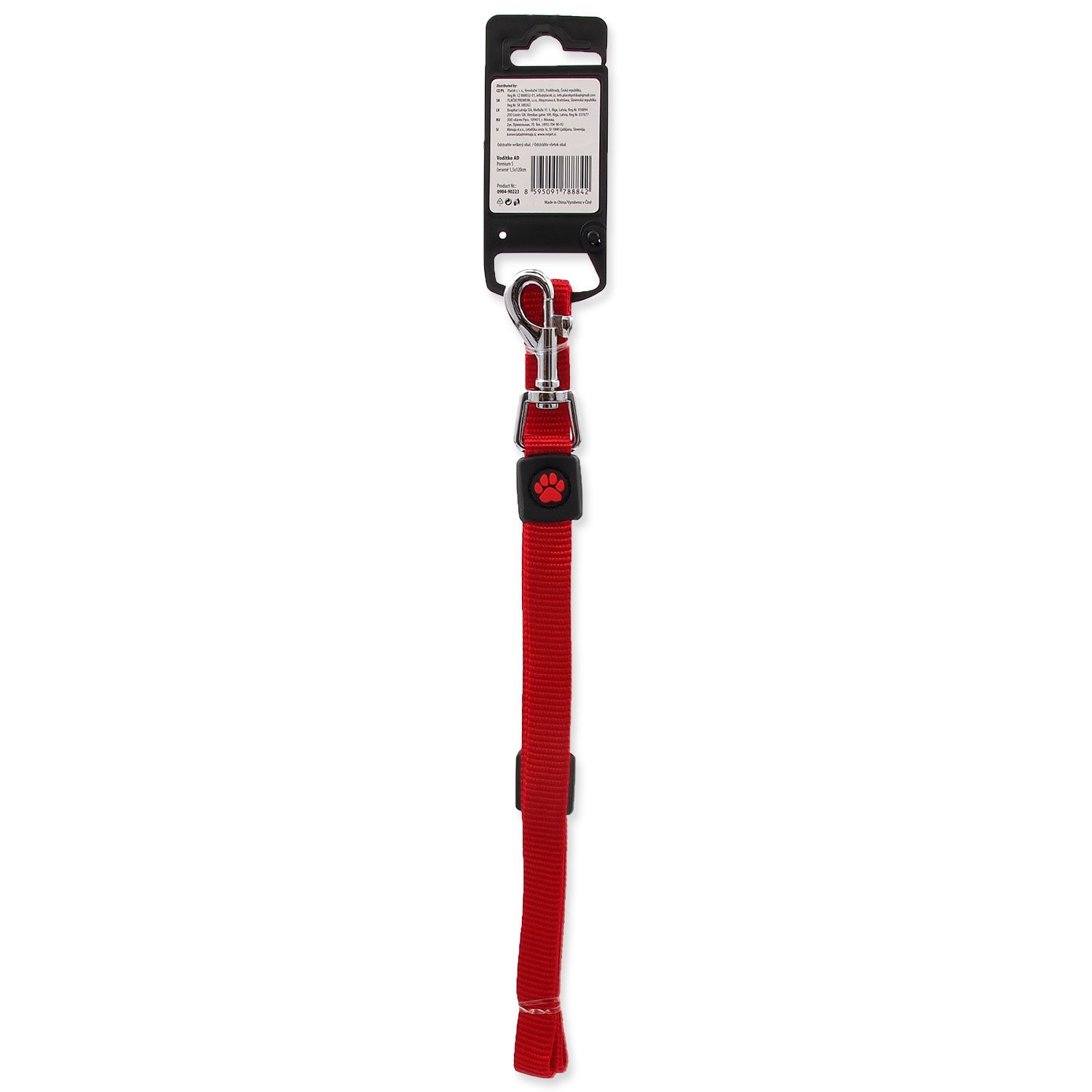 Vodítko Active Dog Premium S červené 1,5x120cm-KS