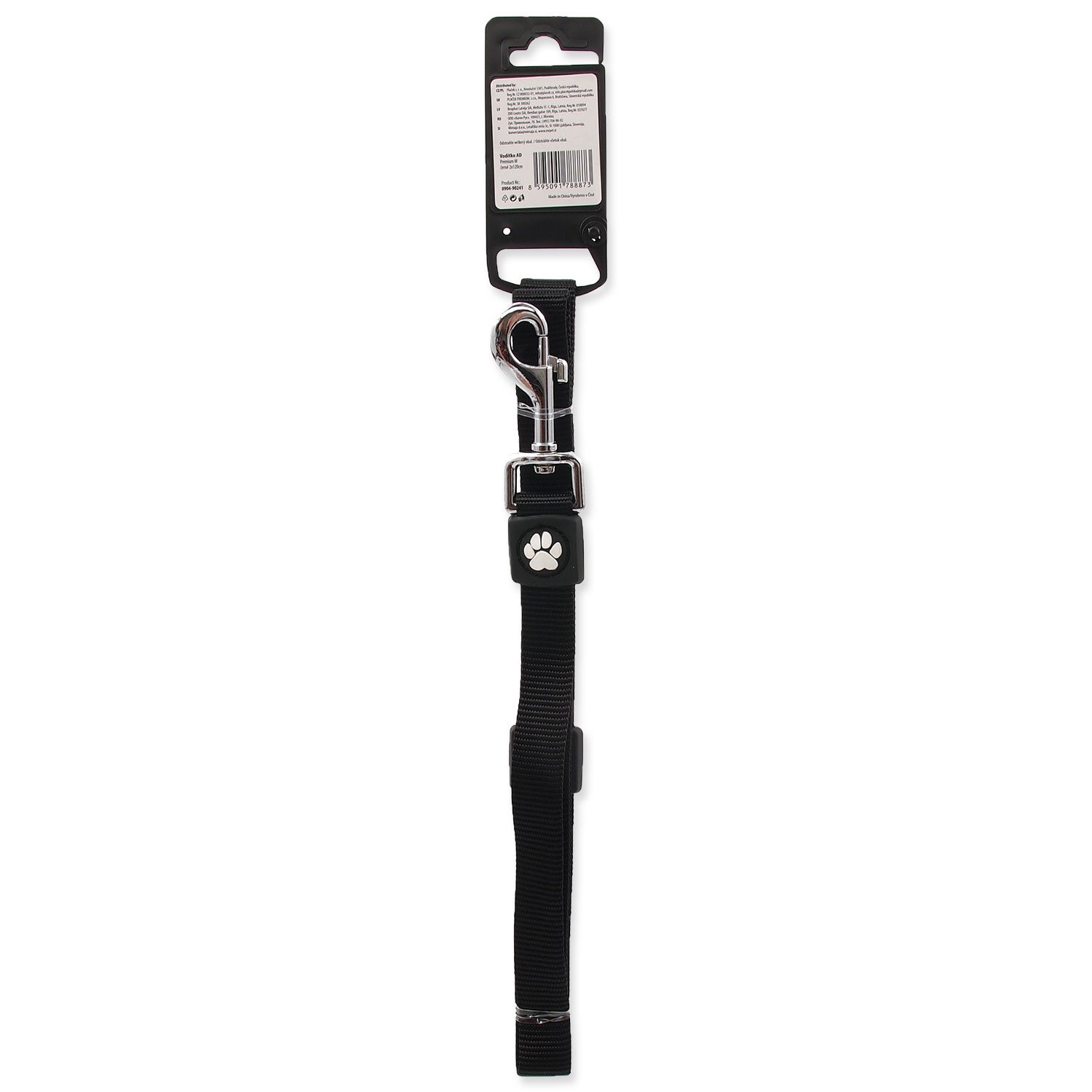 Vodítko Active Dog Premium M černé 2x120cm-KS