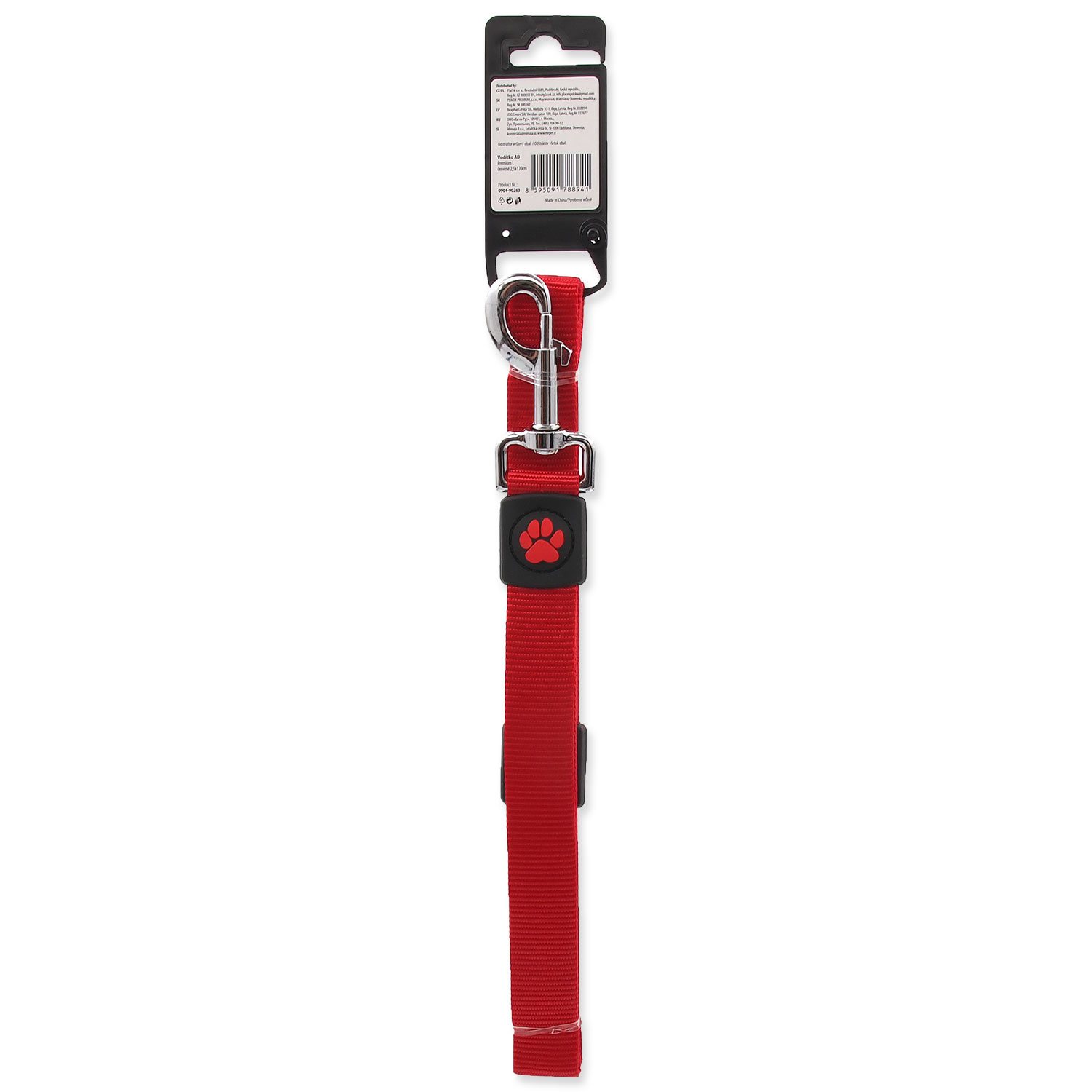 Vodítko Active Dog Premium L červené 2,5x120cm-KS