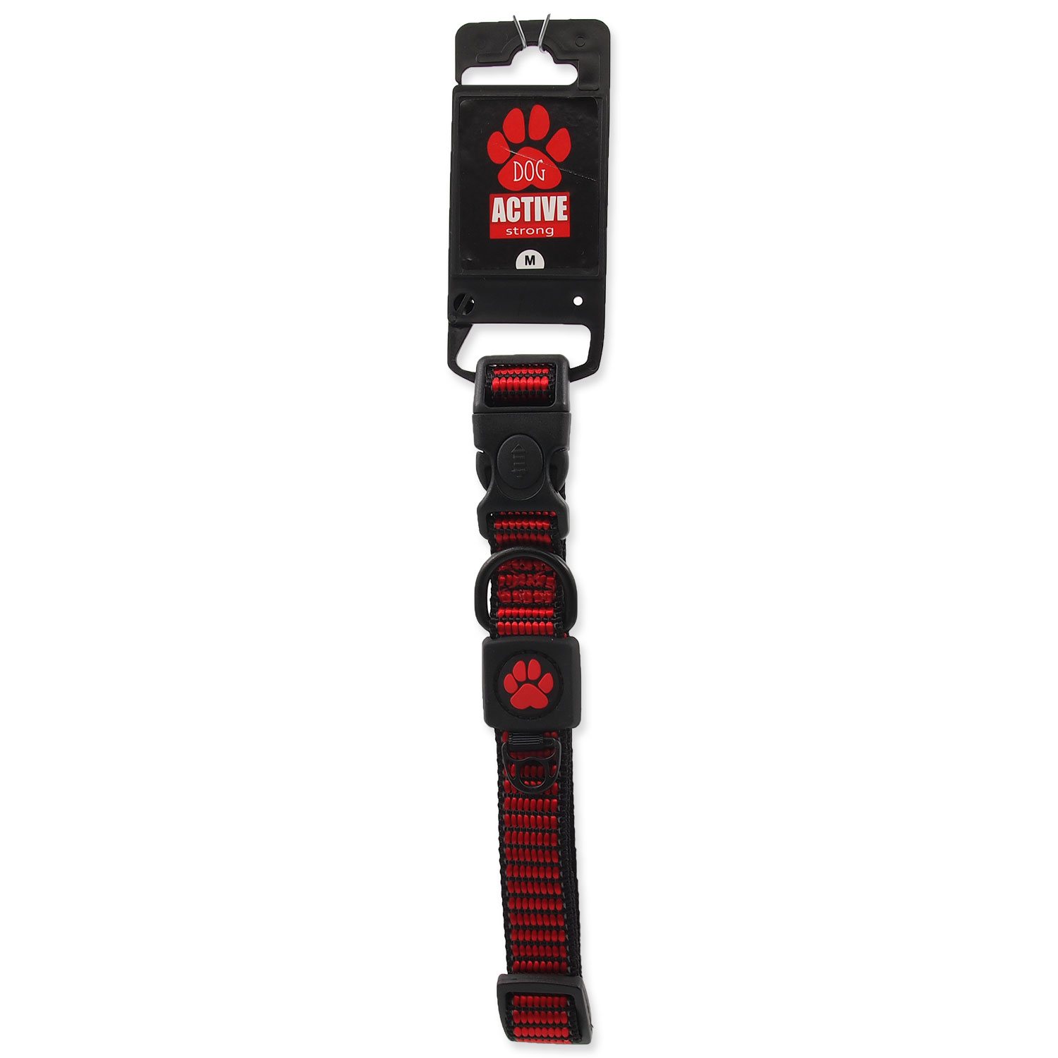 Obojek Active Dog Strong M červený 2x34-49cm-KS
