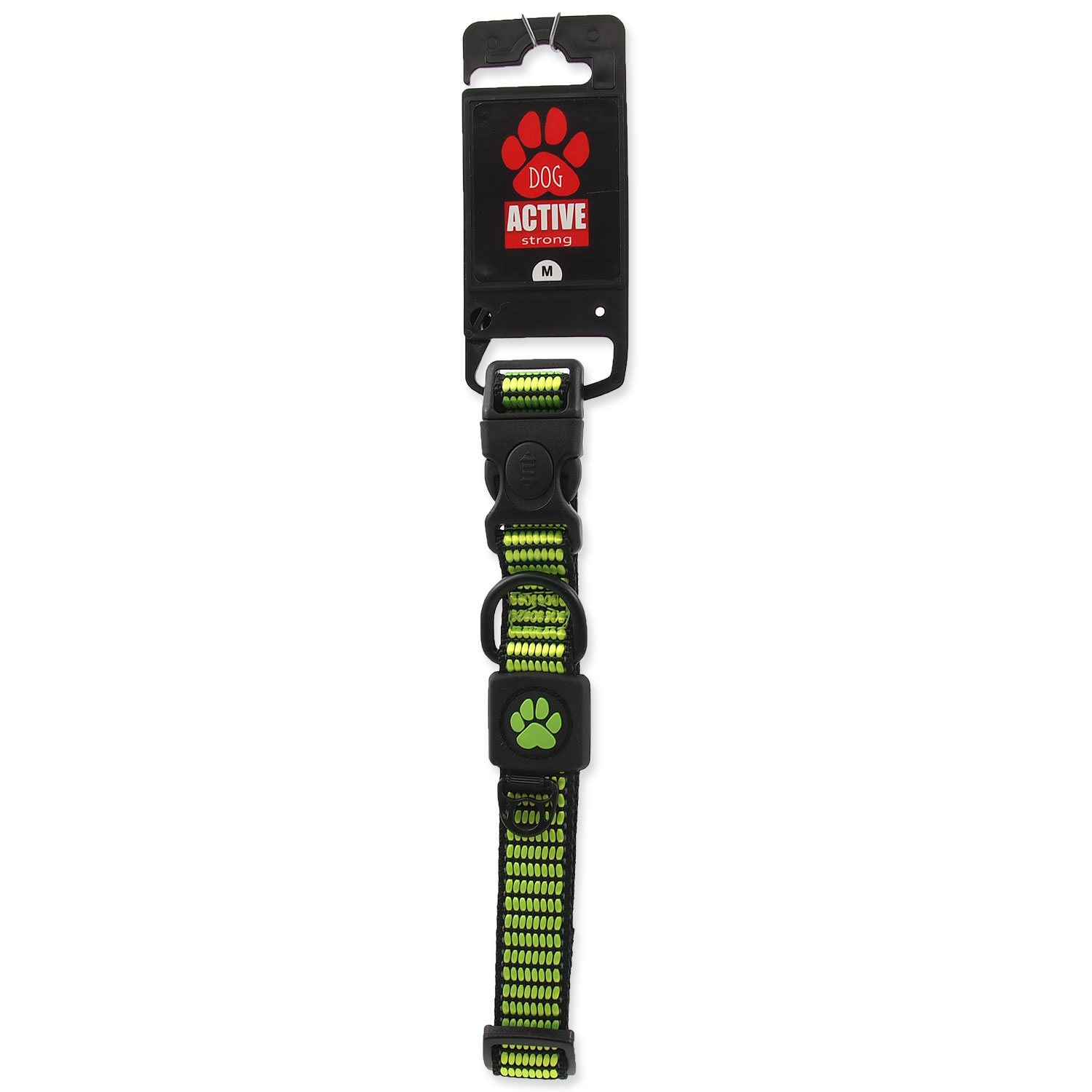 Obojek Active Dog Strong M limetka 2x34-49cm-KS