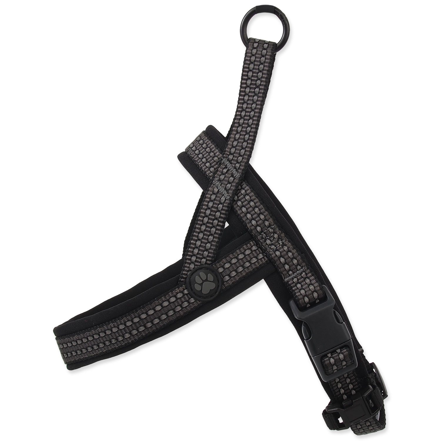 Postroj Active Dog Neoprene S/M šedý 2x52-60cm-KS