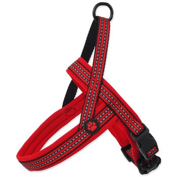 Postroj Active Dog Neoprene M/L červený 2,5x64-80cm-KS