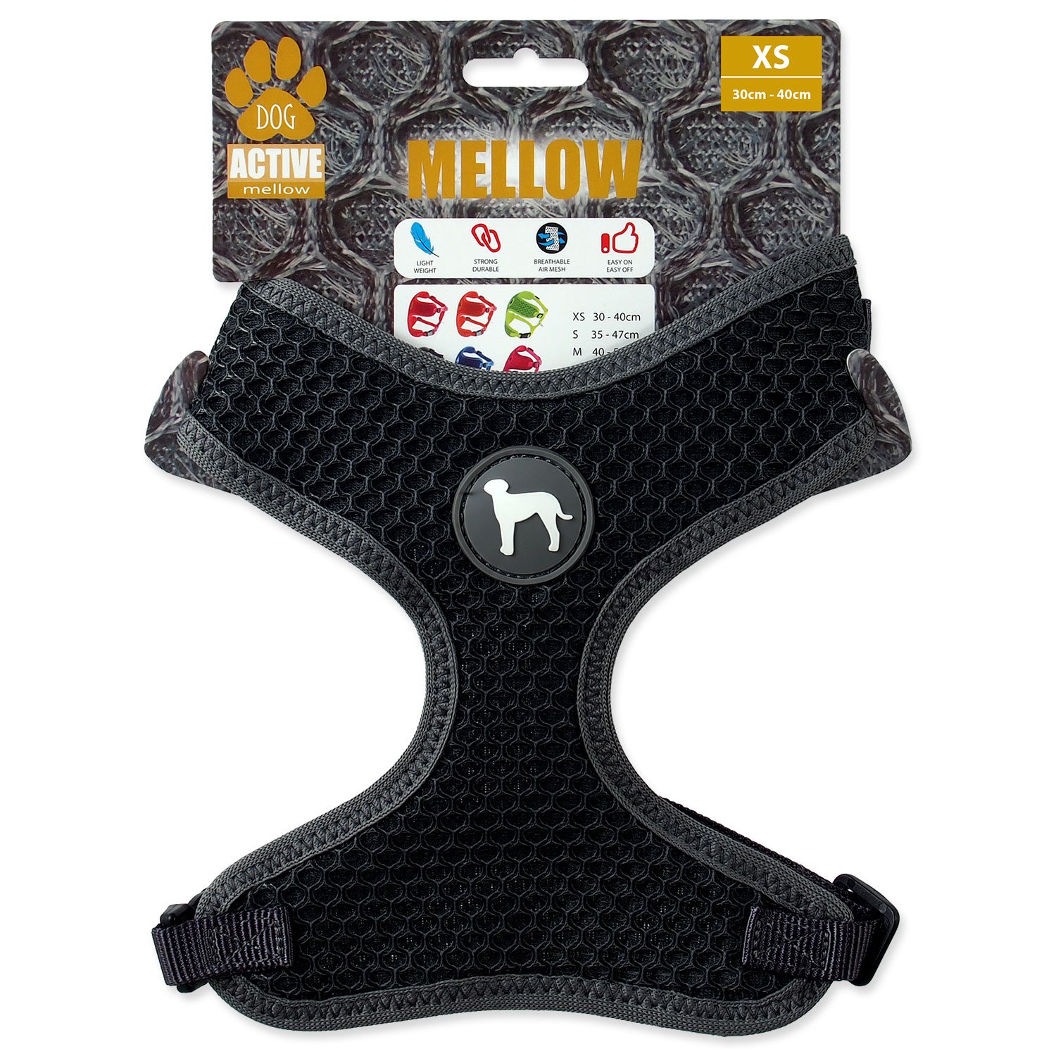 Postroj Active Dog Mellow XS šedý 1,5x30-40cm-KS