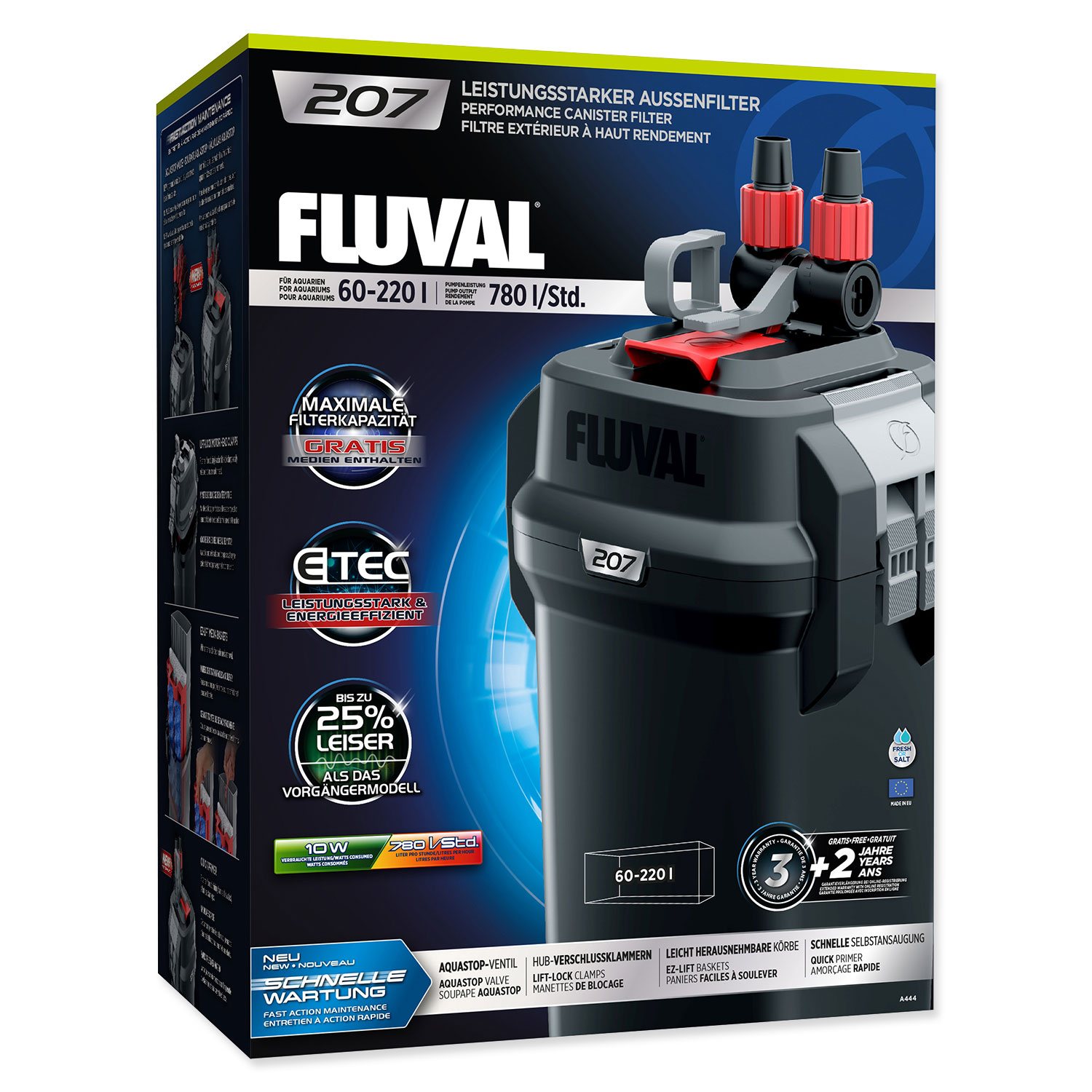 Filtr Fluval 207 vnější, 780l/h, 10W-KS