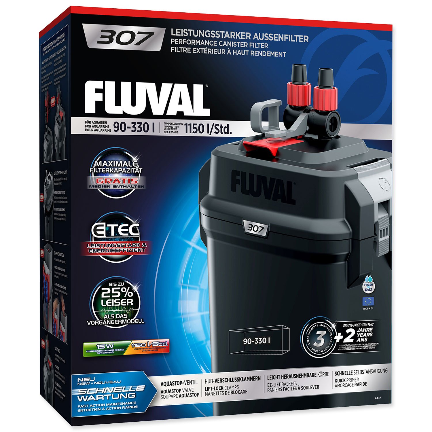 Filtr Fluval 307 vnější, 1150l/h, 15W-KS